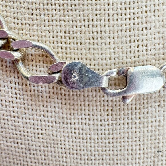VTG Solid Sterling Silver 925 Figaro Link Chain Necklace Size 18" Length - Picture 7 of 13